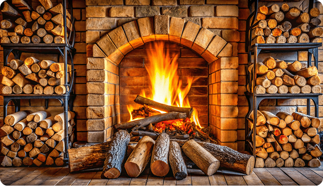 Камін з дровами